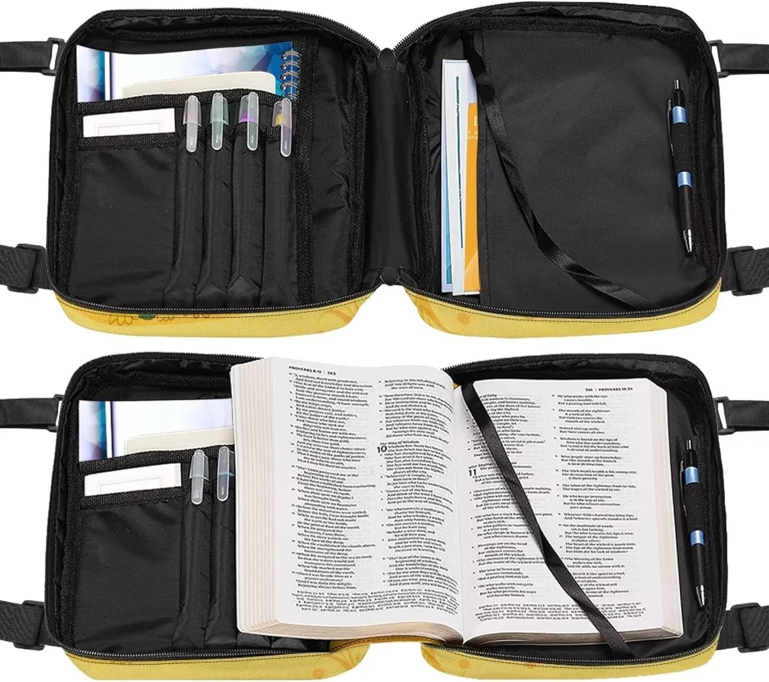 INSTANTATRS Bible Cover Large Capacity Shoulder Crossbody Bag Church Handbag with Strap Shoulder Strap for Men Women Kids