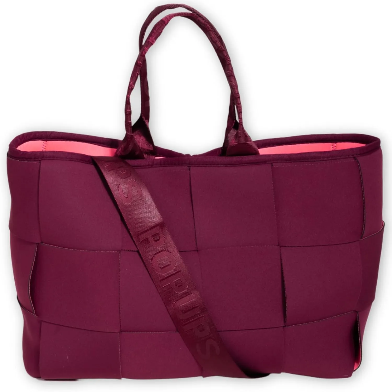 Interwoven Large Neoprene Foldable Tote Bag, Weekender Bag for Women - Travel Crossbody Purse