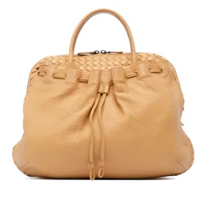 Intrecciato Trimmed Leather Handbag