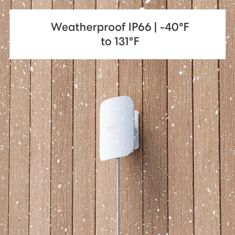 Introducing Amazon eero Outdoor 7 dual-band mesh wifi router - Weatherproof rating of IP66, Coverage up to 15,000 sq. ft. outdoors, 1-pack, Includes 30W PoE  adapter, 2024 release