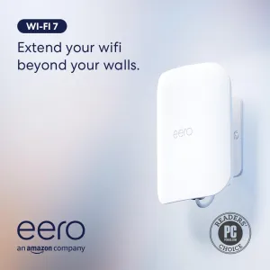 Introducing Amazon eero Outdoor 7 dual-band mesh wifi router - Weatherproof rating of IP66, Coverage up to 15,000 sq. ft. outdoors, 1-pack, Includes 30W PoE  adapter, 2024 release