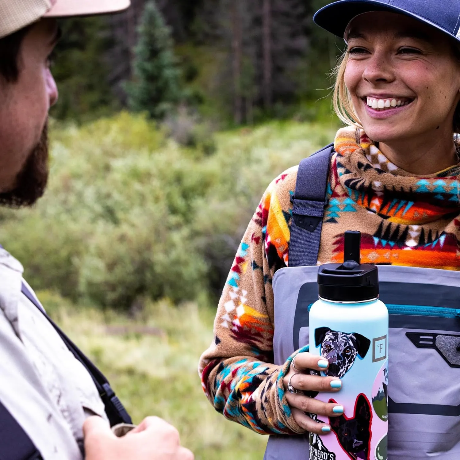 IRON °FLASK Camping & Hiking Hydration Flask with 3 Lids - Stainless Steel, Double Walled & Vacuum Insulated Water Bottle - Leak Proof & BPA Free (Bubble Gum, Spout - 32 oz)