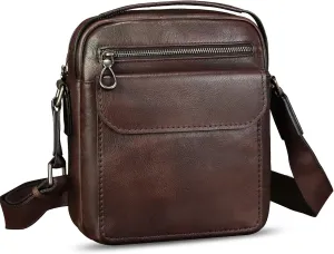 IVTG Genuine Leather Purse and Shoulder Bag for Men Fashion Leather Messenger Bag Handbag Crossbody Satchel Purses Strap
