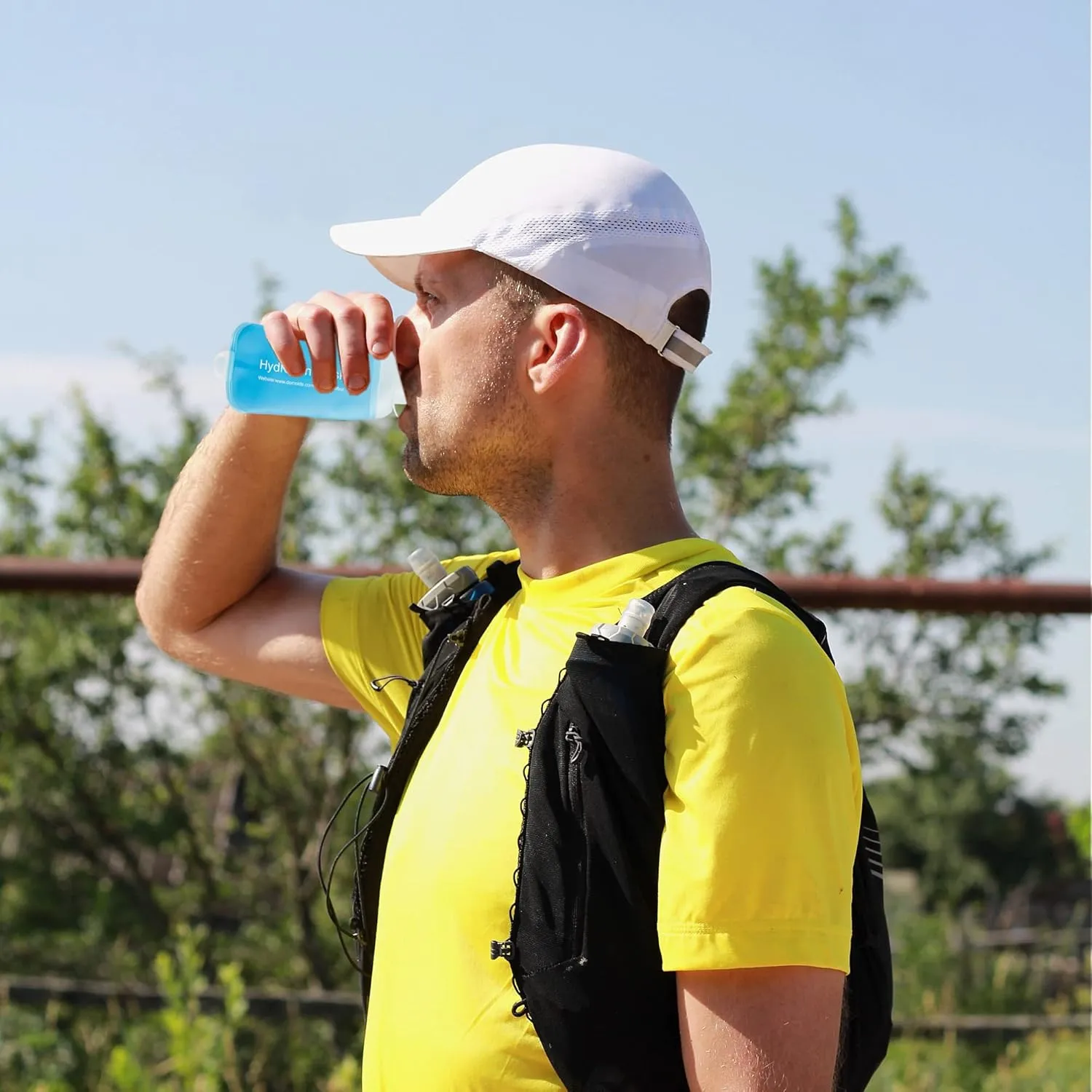 J.CARP 2Pcs 250ml Soft Flask Running Water Bottles, TPU Foldable Running Hydration Flask for Hydration Pack Cycling Hiking Climbing Outdoors Motorbike