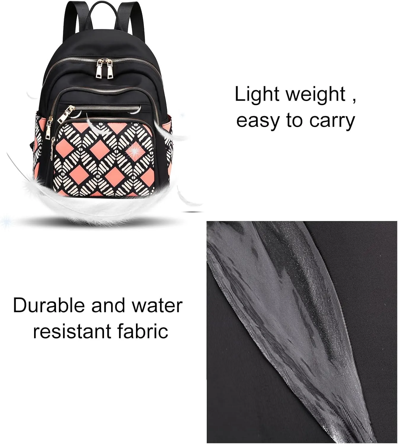 JiaYou Women Girls Leisure Backpack Floral pattern Daypack lightweight casual cosmetic Bag(Color B,16 Liters)