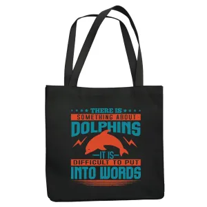 Joyful Gift Ideas for Dolphin Lovers Uplifting Quotes About Dolphins Giftware Ideas Navy Black Multicolor Canvas Tote Bag