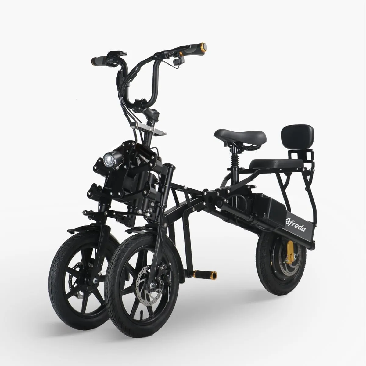 JPP Afreda S6 Electric Tricycle for Adults 500W, Indie Dual Battery 40Miles Range, Compact Folding, All-Terrain Stability Suspension, Multi-Purpose Safe Reverse Trike, UL Certified