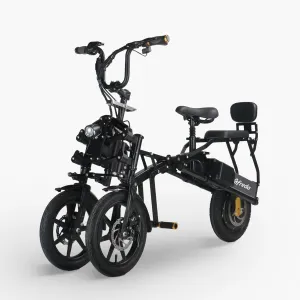 JPP Afreda S6 Electric Tricycle for Adults 500W, Indie Dual Battery 40Miles Range, Compact Folding, All-Terrain Stability Suspension, Multi-Purpose Safe Reverse Trike, UL Certified