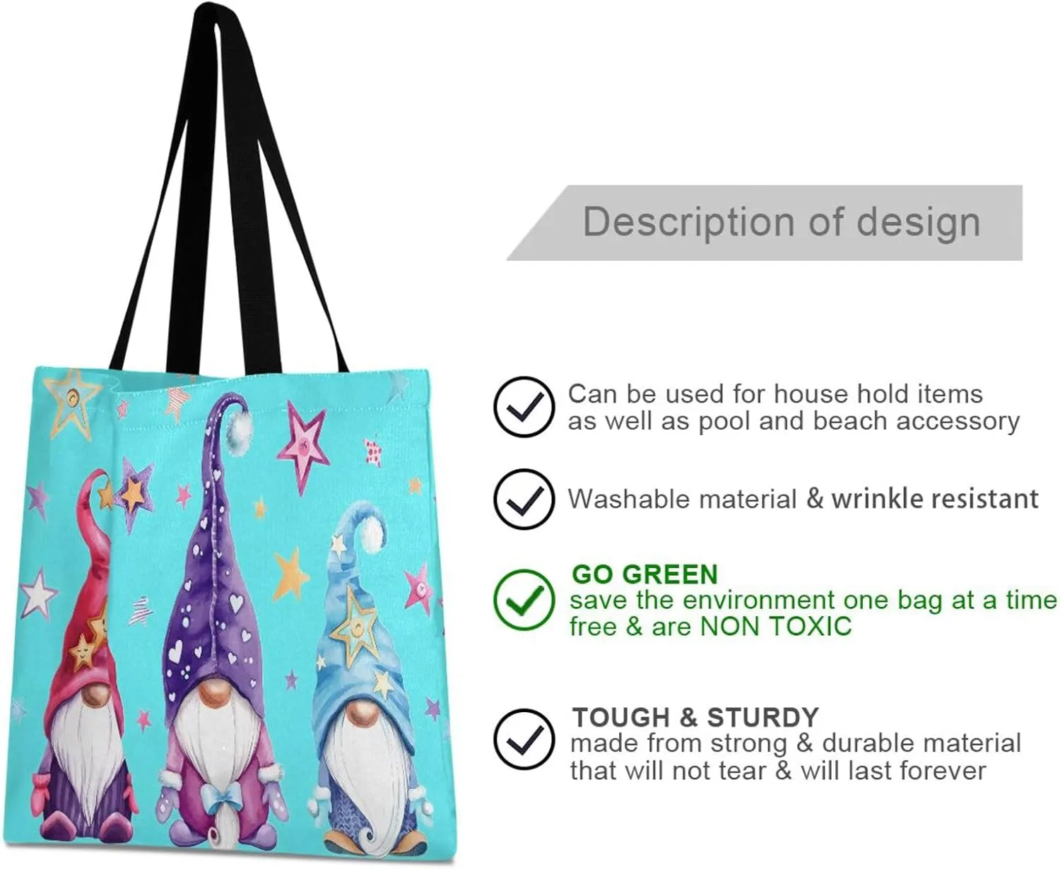 JSTEL Canvas Tote Bag for Women with Pocket, Work Tote Purse Canvas Shopping Bag