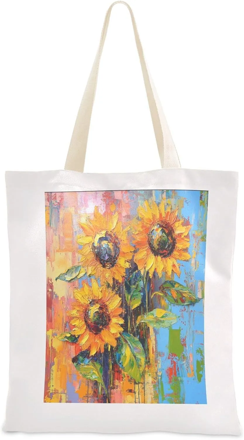 JSTEL Canvas Tote Bag for Women with Pocket,Canvas Tote Purse Shopping Bag