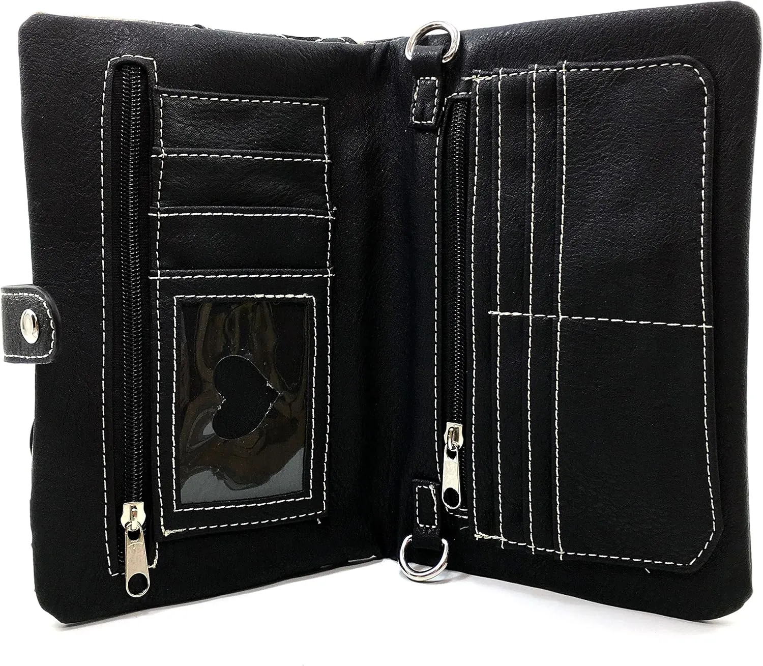 Justin West Double Pistol Gun Leopard Cross Body Messenger Purse Wristlet Clutch Handbag