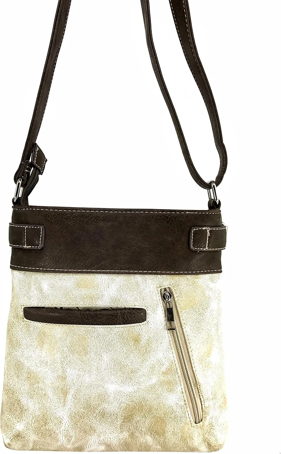 Justin West Embroidery Floral Glitter Bling Rhinestone Cross Shoulder Concealed Carry Handbag Purse Trifold Wallet