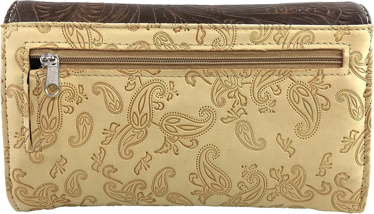 Justin West Embroidery Floral Silver Cross Concealed Carry Handbag Purse Wallet