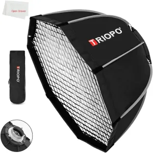 K90 35in Bowens Mount Octagon Umbrella Softbox With Honeycomb Grid for Studio Strobe Outdoor Photography (K90 With Grid)