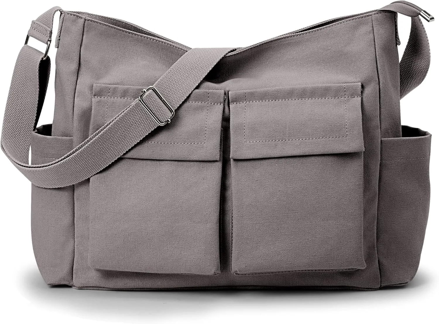 KALIDI Canvas Tote Bag Messenger Bag, Large Crossbody Bag for Women or Men, Casual Canvas Shoulder Bag for College Work Daily