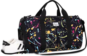 KAMO Travel Duffle Bag, Weekender Bags for Women with Shoe Compartment, Gym Bag for Women with Wet Pocket Workout Dance Tote Bag Personal Item Travel Bag with Trolley Sleeve
