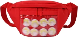 Kawaii Fanny pack ITA Bag Pins Display Aesthetic Backpack Y2K Cute Small cosmetic bag Window Purse with Accessories (red)