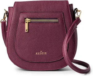 KEDZIE Camden Classic Mini Messenger in Vegan Leather Crossbody Bag Cell Phone Purse for Women