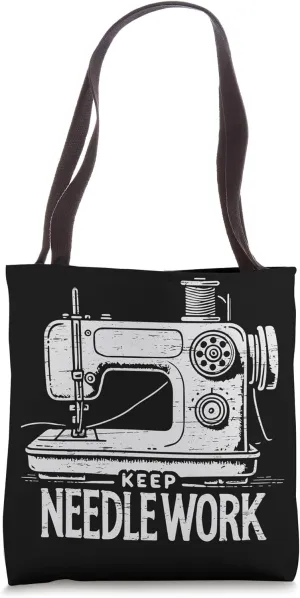 Keep Needlework Sewing Machine Art Tote Bag