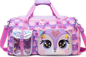 Kids Duffle Bag Girls Travel Bag for Kids Overnight Bag for Girls Dance Bag for Girls Weekender Bag Gym Bag with Shoe Compartment