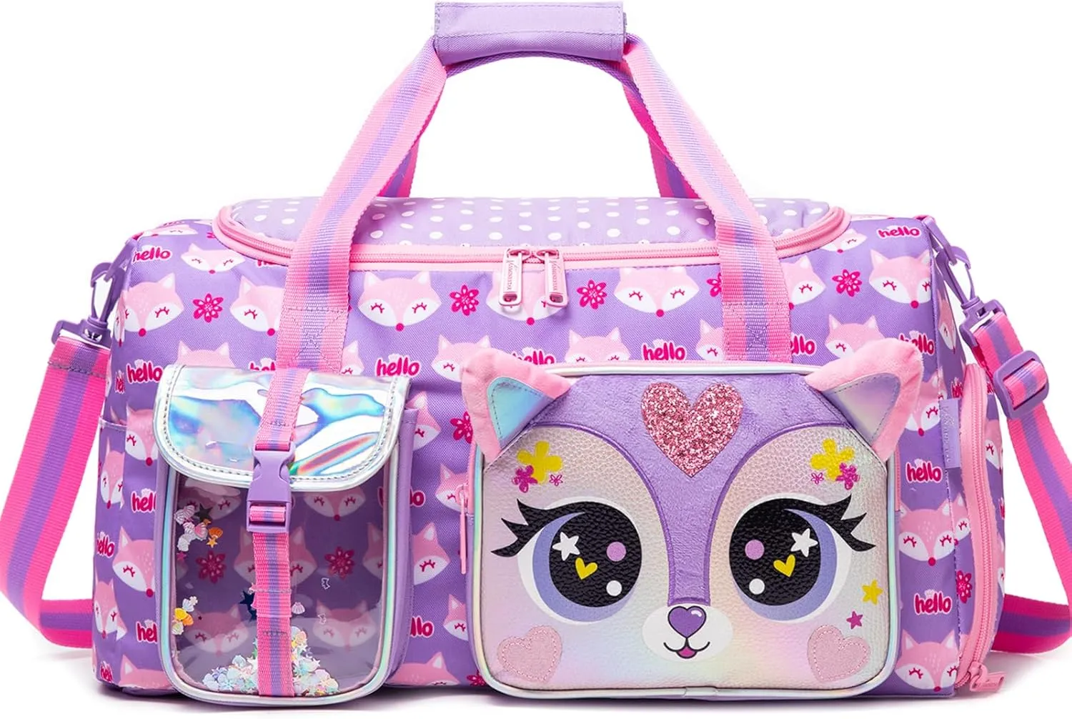 Kids Duffle Bag Girls Travel Bag for Kids Overnight Bag for Girls Dance Bag for Girls Weekender Bag Gym Bag with Shoe Compartment