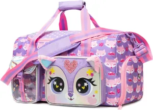 Kids Duffle Sleepover Travel Bag for Girls,Gym Sports Duffel Bag,Dance Bag for Girls With Shoe Compartment