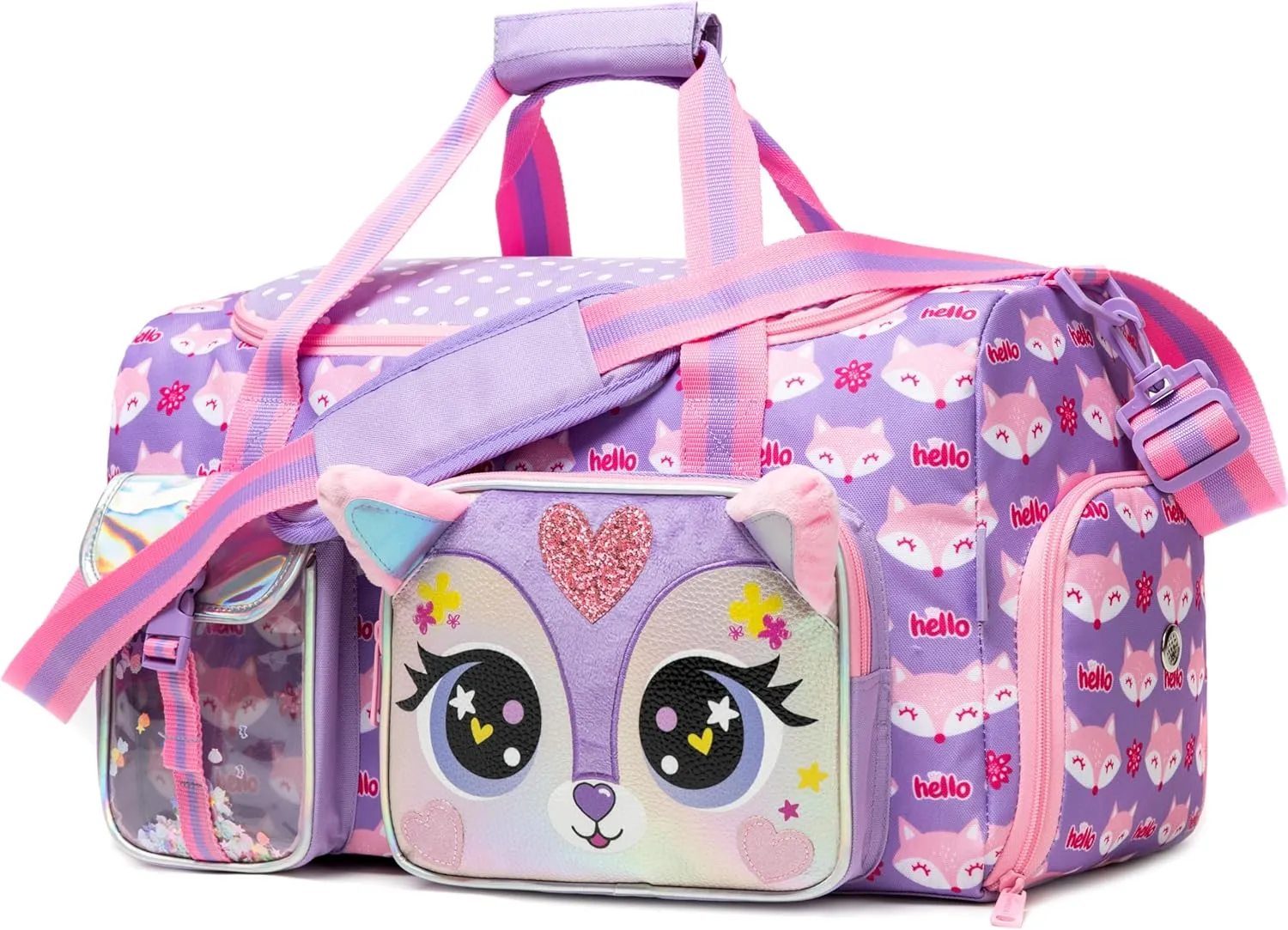 Kids Duffle Sleepover Travel Bag for Girls,Gym Sports Duffel Bag,Dance Bag for Girls With Shoe Compartment
