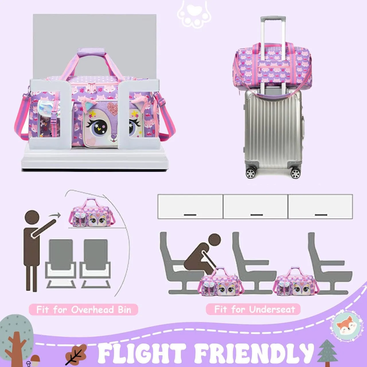 Kids Duffle Sleepover Travel Bag for Girls,Gym Sports Duffel Bag,Dance Bag for Girls With Shoe Compartment