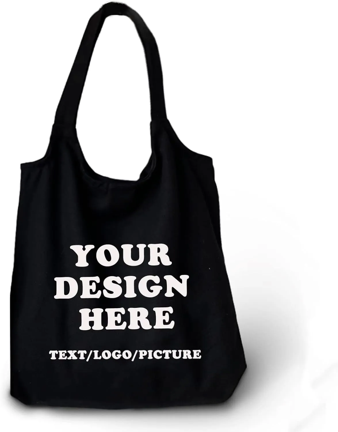 KIEKIECOO Canvas Tote Bag Black Aesthetic Personalized Custom Reusable Grocery Bags Floral Line Art Shopping Shoulder Bag