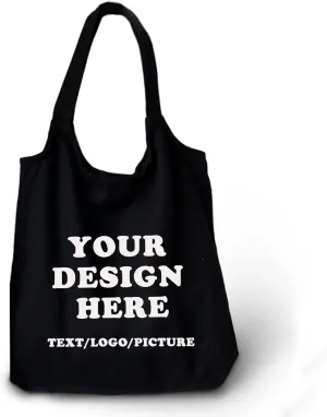 KIEKIECOO Canvas Tote Bag Black Aesthetic Personalized Custom Reusable Grocery Bags Floral Line Art Shopping Shoulder Bag