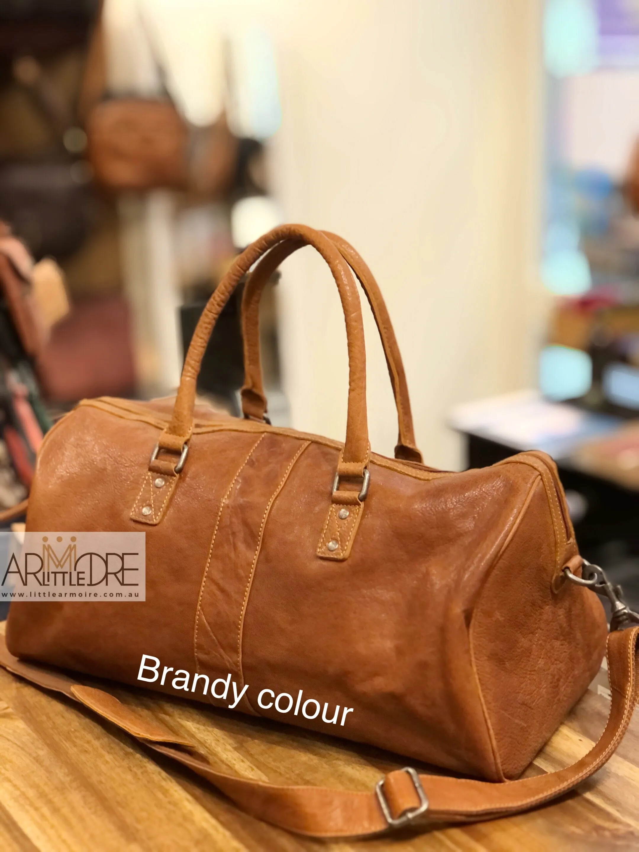 LA2031 Leather Overnight Luggage Bag