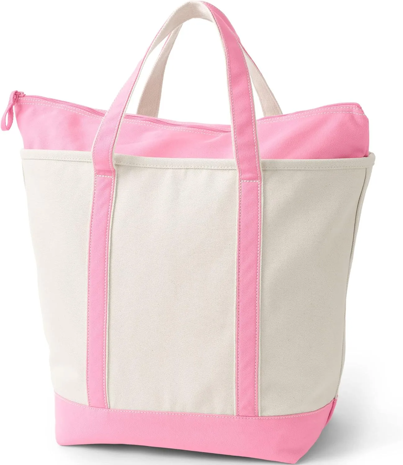 Lands' End Zip Top Canvas Tote Bag