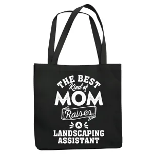 Landscaping Assistant Mom Gift for Mothers Day Navy Black Multicolor Canvas Tote Bag