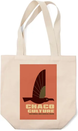 Lantern Press Chaco Culture National Historical Park, New Mexico, Raven, Geo, (100% Cotton Canvas Reusable Tote Bag)