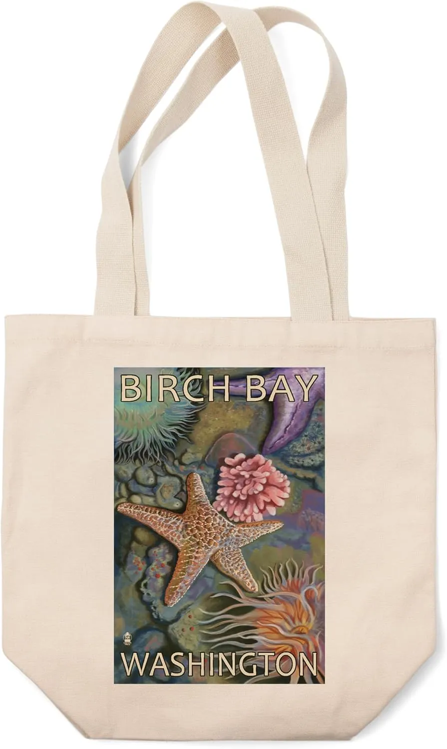 Lantern Press Tidepool, Birch Bay, Washington (100% Cotton Canvas Reusable Tote Bag)