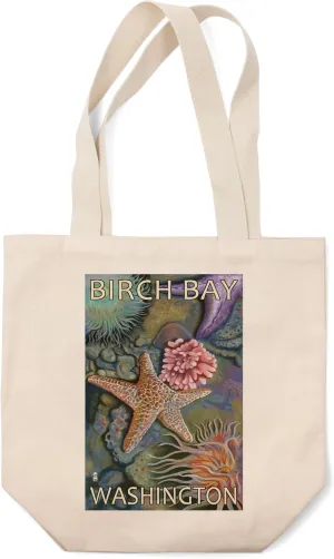 Lantern Press Tidepool, Birch Bay, Washington (100% Cotton Canvas Reusable Tote Bag)