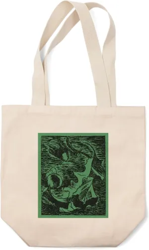 Lantern Press View of a Fallen Leaf and an Acorn on The Ground, Vintage Magazine (100% Cotton Canvas Reusable Tote Bag)