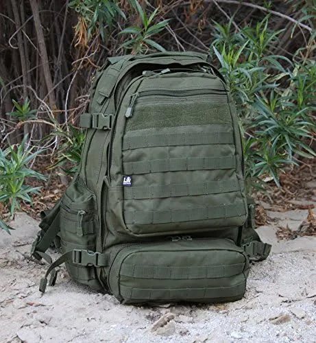 LAPG Operator Tactical Backpack, Adjustable Outdoor Operation Backpack with MOLLE System, Hiking Knapsack - OD Green