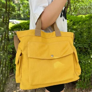 Large Canvas Crossbody Tote Bag with Pockets Canvas Messenger Bag Shoulder Hobo for Women Men Casual Travel Work Bags