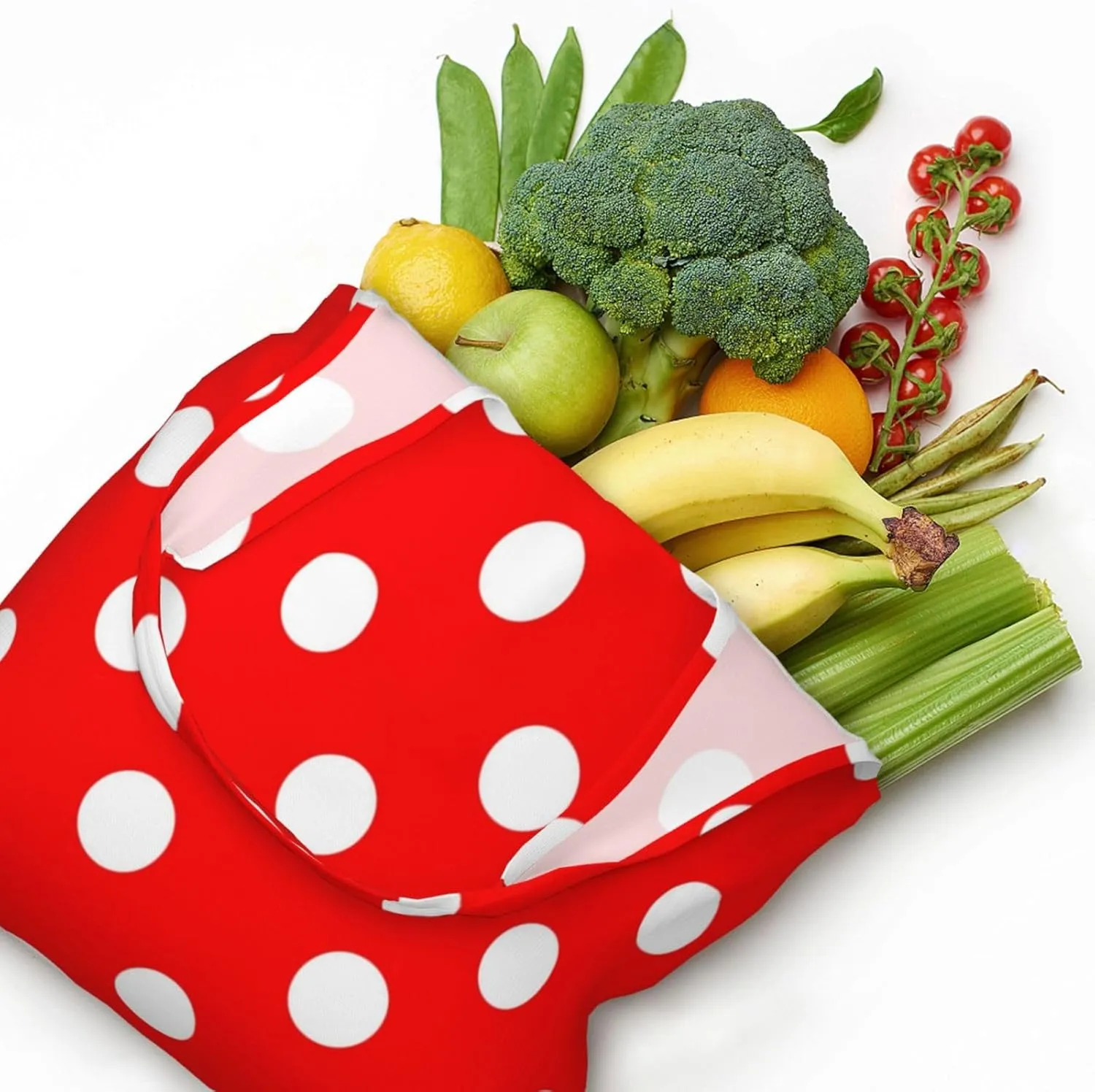 Large Foldable Reusable Grocery Bags, Machine Washable Tote Bag Kitchen Essential