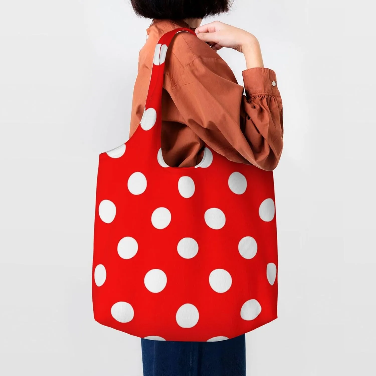 Large Foldable Reusable Grocery Bags, Machine Washable Tote Bag Kitchen Essential