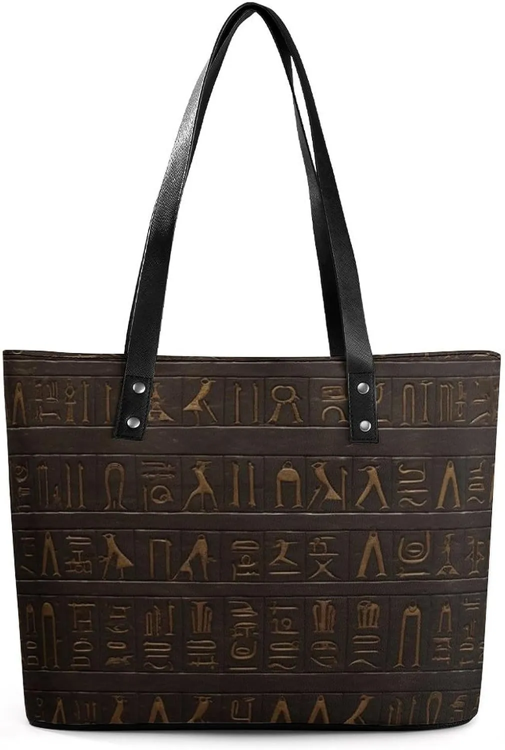 Large Grocery Bags Beach Tote Ancient Egyptian Hieroglyph Bag for Women Shoulder Bag for Travel Work Handbag