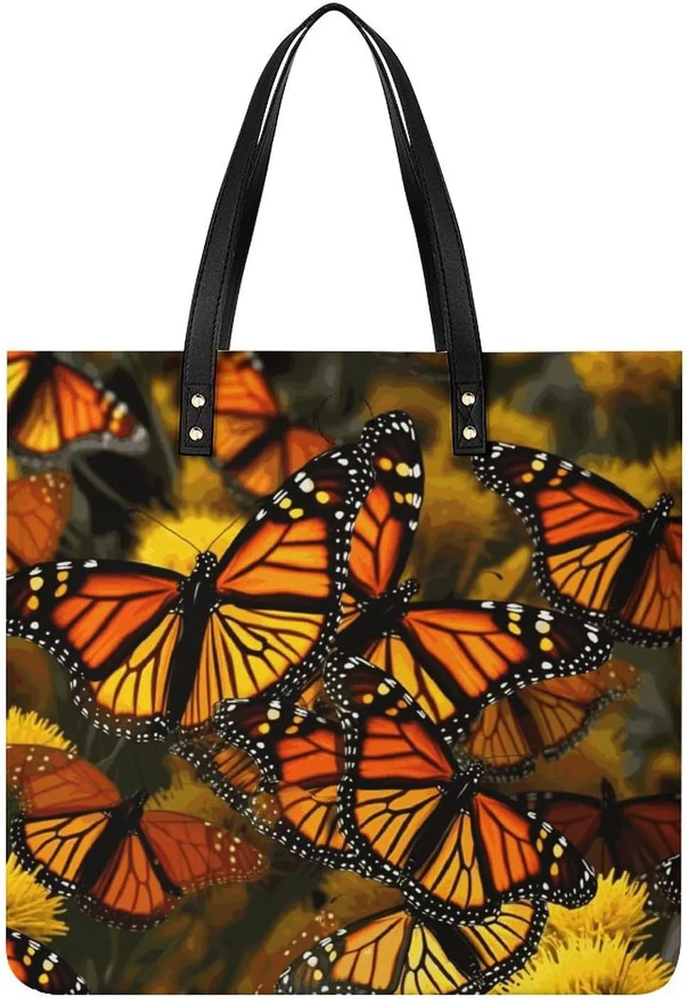Large Grocery Bags Beach Tote Monarch Butterflies Bag for Women Shoulder Bag for Travel Work Handbag