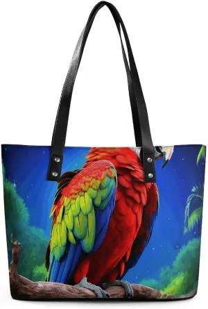 Large Grocery Bags Beach Tote Parrot Bag for Women Shoulder Bag for Travel Work Handbag