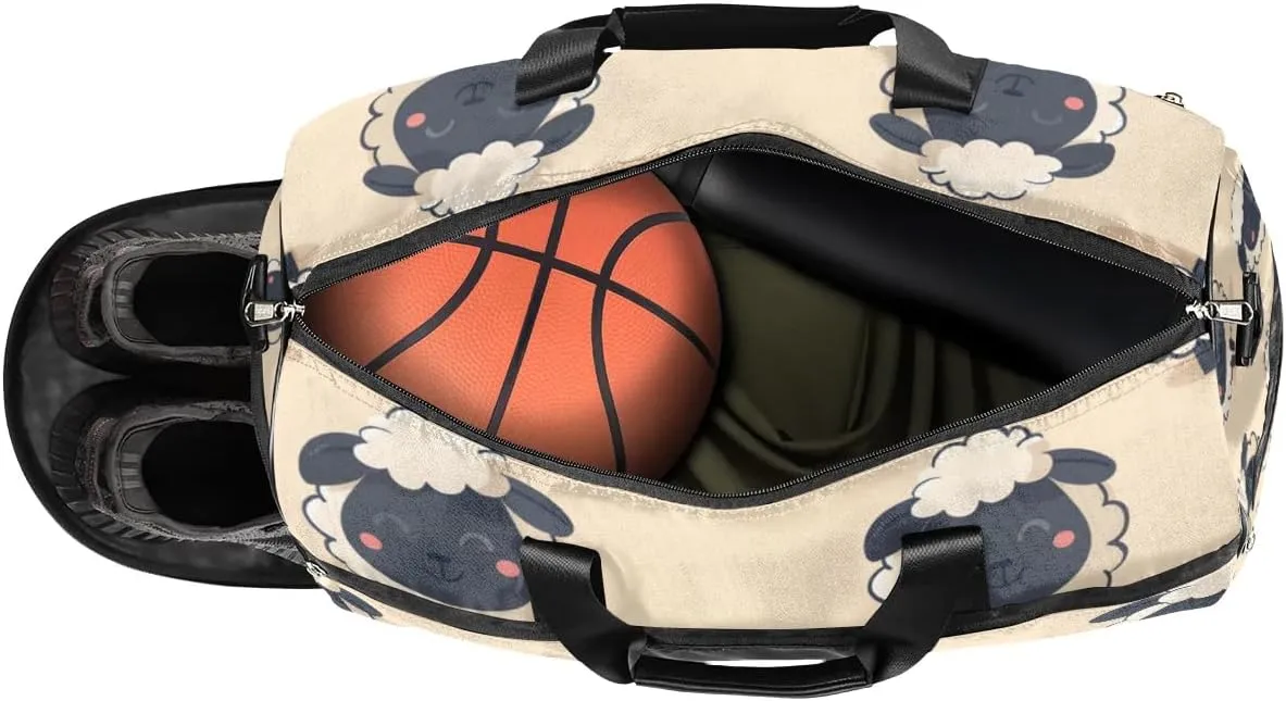 Large Gym Bag Custom Duffel Bag for Women Luggage Bag for Adults Weekender Men Football Bags for Equipment Animal Sheep Travel Duffel Bag