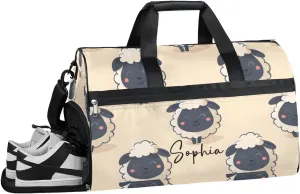 Large Gym Bag Custom Duffel Bag for Women Luggage Bag for Adults Weekender Men Football Bags for Equipment Animal Sheep Travel Duffel Bag