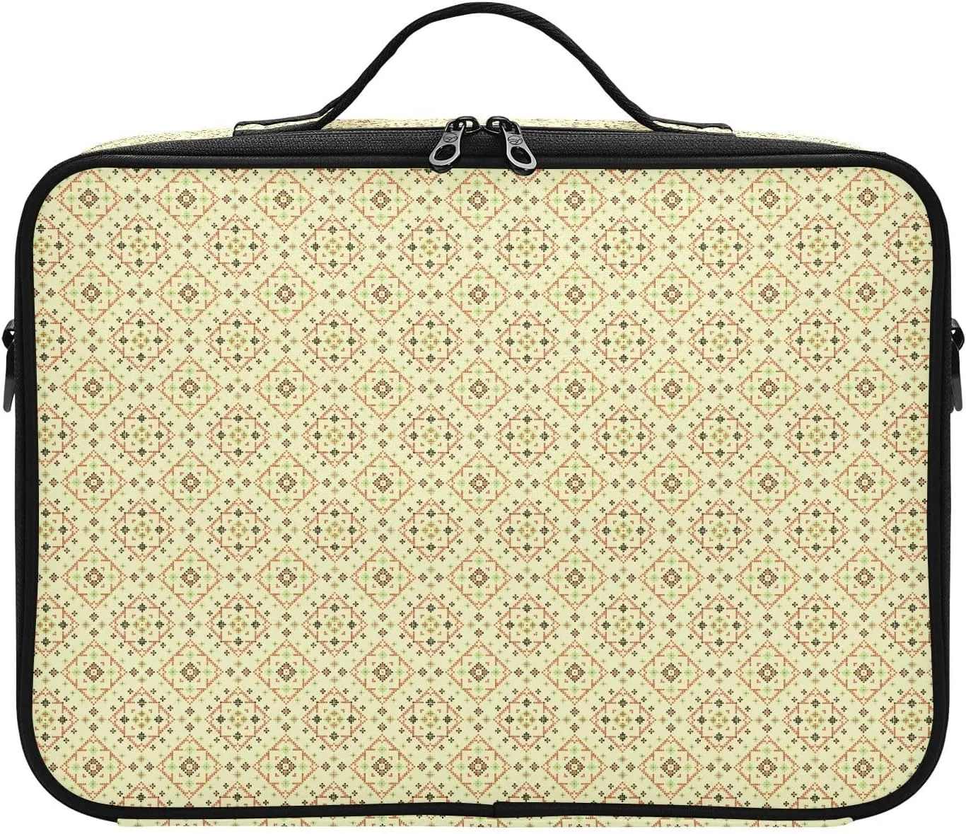 Large Hard Shell Travel Bag Makeup Organizer with Handle Dividers