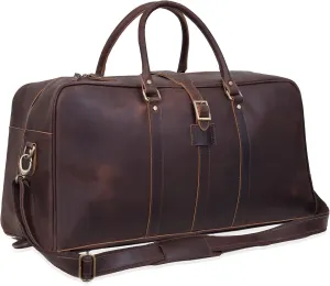 Leather Duffle bag Travel Weekender Bag Carry on Overnight Bag Gym Sports Duffel bag Luggage Bag for Men and Women