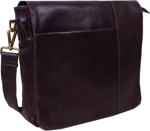 Leather Messenger Sling Bag | 12 inch | Brown | Soft leather | Crossbody Messenger Bag | Adjustable straps