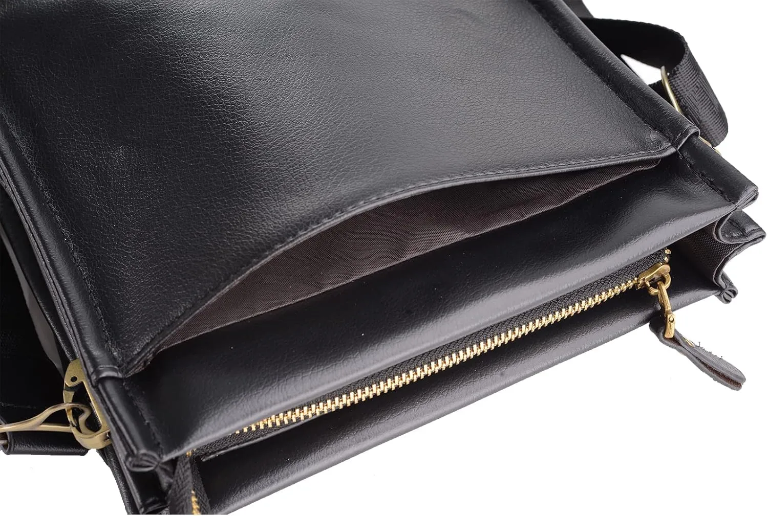 Leather Messenger Sling Crossbody Shoulder Bag for Men Travel Work Business Magnetic Buckle Adjustable straps